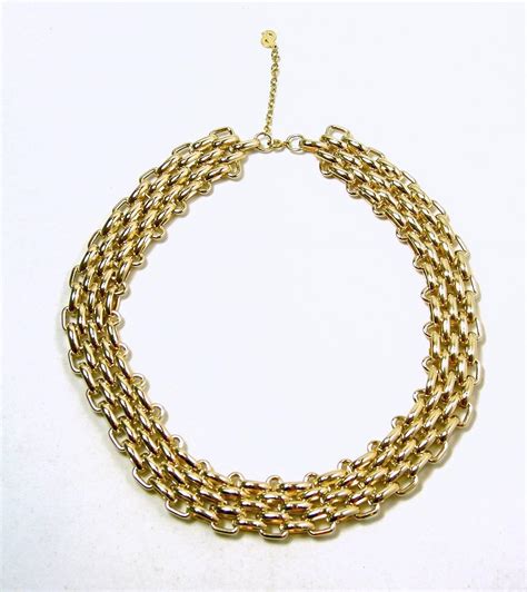 dior gold plated necklace|vintage Dior necklace gold.